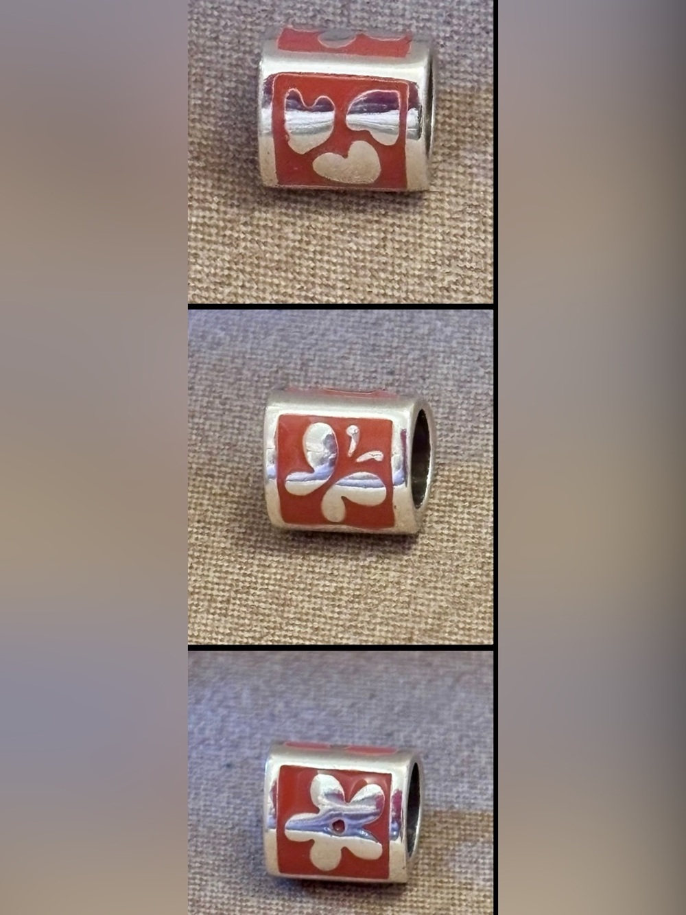 🆕Listing Brighton 3 sided Trillion bead Orange Flower, butterfly, hearts Retired